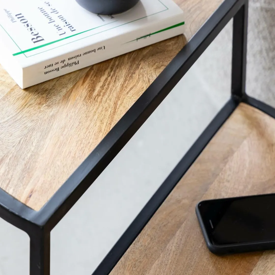 Made in Meubles Bout De Canapé & Sellette<Bout de canapé en bois de manguier et métal Maelle