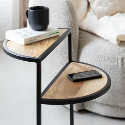 Made in Meubles Bout De Canapé & Sellette<Bout de canapé en bois de manguier et métal Maelle