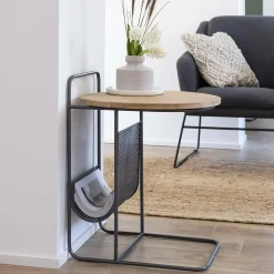 Made in Meubles Bout De Canapé & Sellette<Bout de canapé en bois de sapin et métal Denise