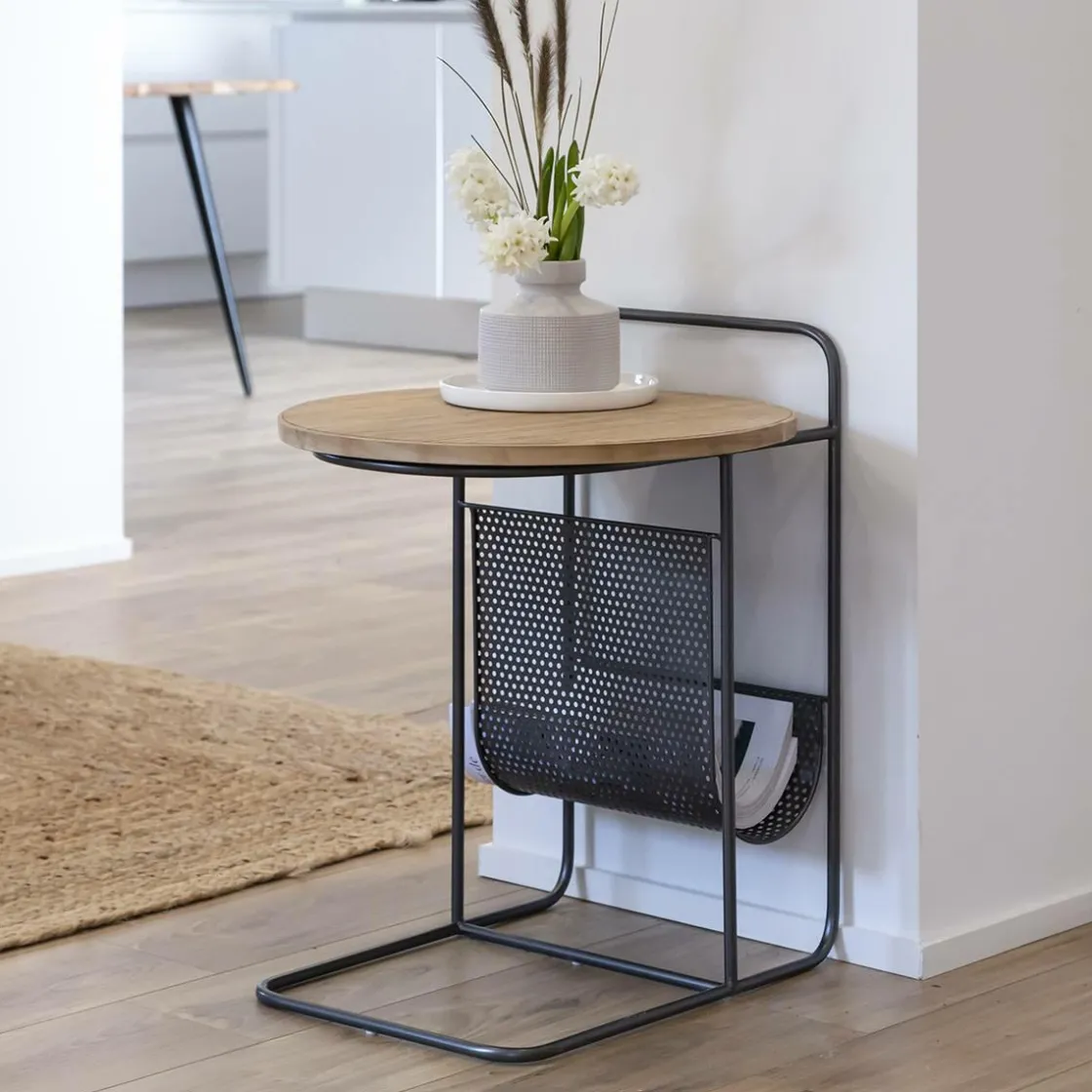 Made in Meubles Bout De Canapé & Sellette<Bout de canapé en bois de sapin et métal Denise