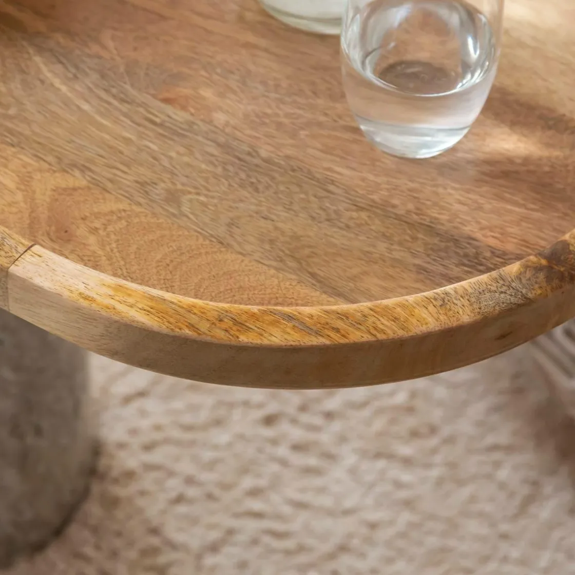 Made in Meubles Bout De Canapé & Sellette<Bout de canapé en bois de manguier et marbre Andréa