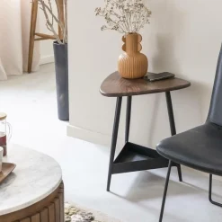 Made in Meubles Bout De Canapé & Sellette<Bout de canapé en bois de manguier et métal noir Tilian