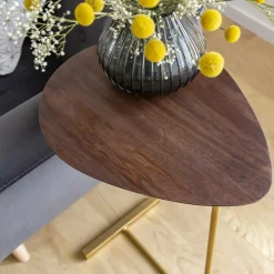 Made in Meubles Bout De Canapé & Sellette<Bout de canapé en bois de manguier et métal Léon