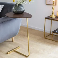 Made in Meubles Bout De Canapé & Sellette<Bout de canapé en bois de manguier et métal Léon