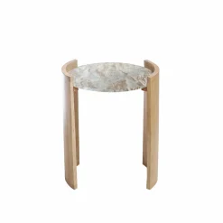 Made in Meubles Bout De Canapé & Sellette<Bout de canapé en bois de manguier et marbre Isabella