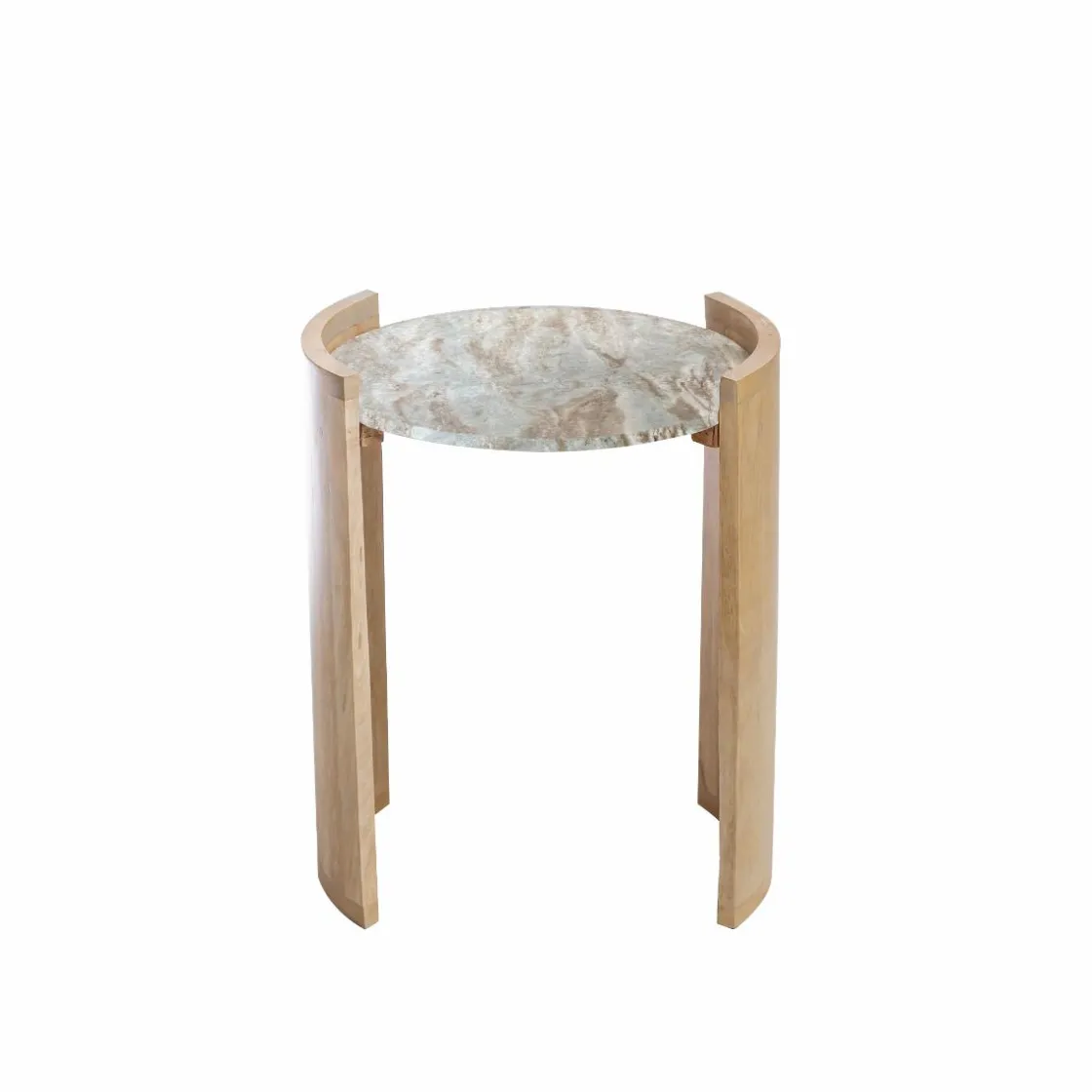 Made in Meubles Bout De Canapé & Sellette<Bout de canapé en bois de manguier et marbre Isabella