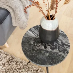 Made in Meubles Bout De Canapé & Sellette<Bout de canapé en marbre gris Eva