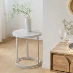 Made in Meubles Bout De Canapé & Sellette<Bout de canapé en métal blanc Gwen