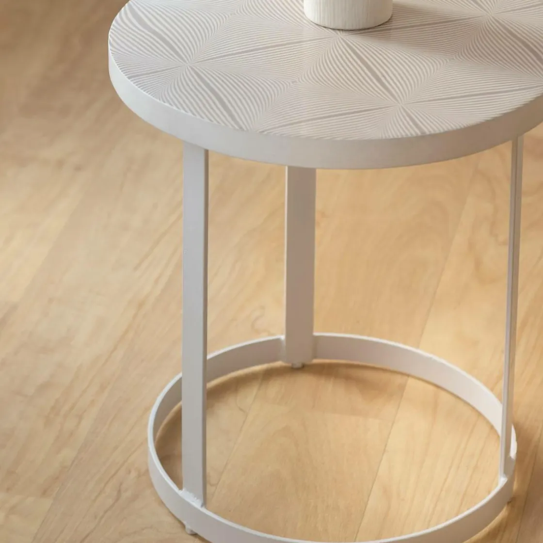 Made in Meubles Bout De Canapé & Sellette<Bout de canapé en métal blanc Gwen