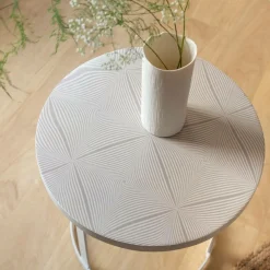 Made in Meubles Bout De Canapé & Sellette<Bout de canapé en métal blanc Gwen