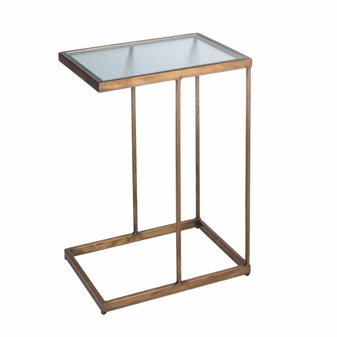 Made in Meubles Bout De Canapé & Sellette<Bout de canapé en métal doré et verre Léa