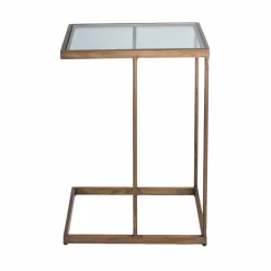 Made in Meubles Bout De Canapé & Sellette<Bout de canapé en métal doré et verre Léa