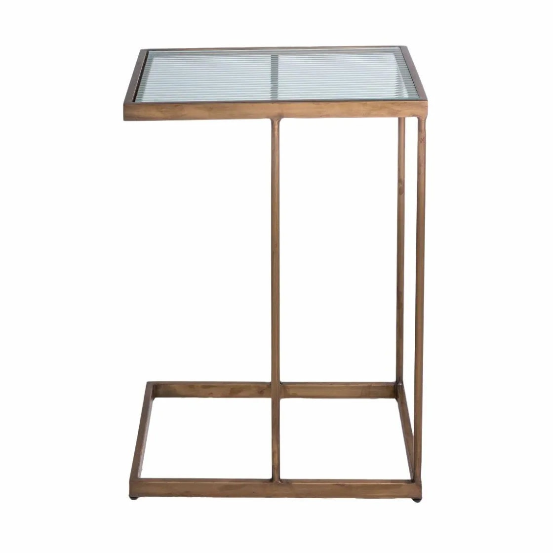 Made in Meubles Bout De Canapé & Sellette<Bout de canapé en métal doré et verre Léa