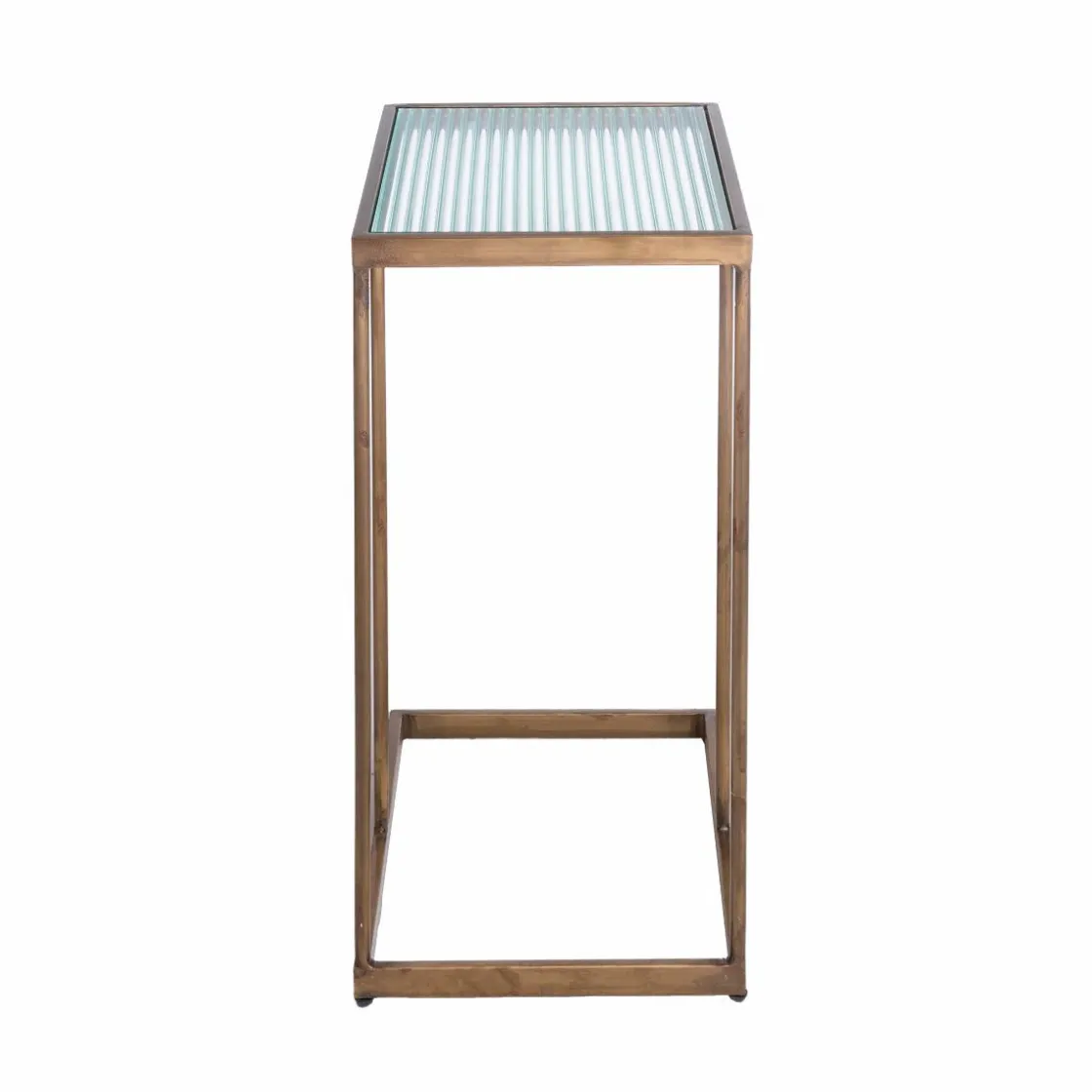 Made in Meubles Bout De Canapé & Sellette<Bout de canapé en métal doré et verre Léa