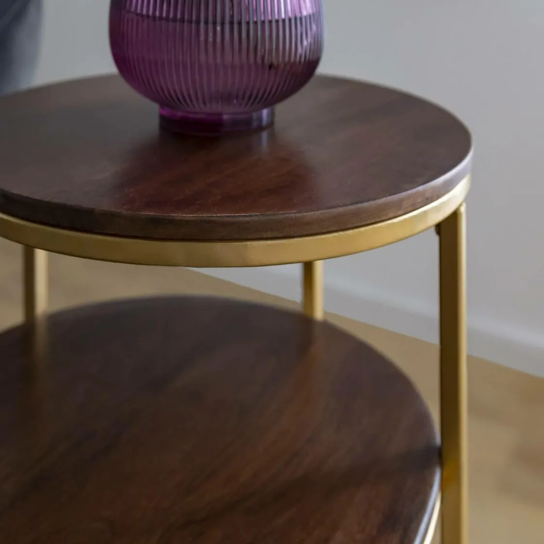 Made in Meubles Bout De Canapé & Sellette<Bout de canapé en métal et bois de manguier Léon