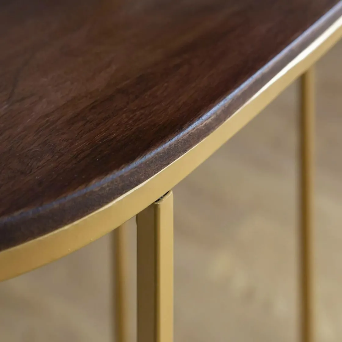 Made in Meubles Bout De Canapé & Sellette<Bout de canapé en métal et bois de manguier Léon