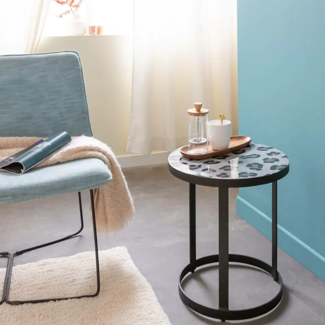 Made in Meubles Bout De Canapé & Sellette<Bout de canapé en métal noir Gwen