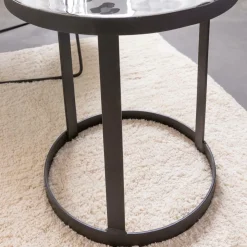 Made in Meubles Bout De Canapé & Sellette<Bout de canapé en métal noir Gwen