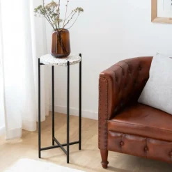 Made in Meubles Bout De Canapé & Sellette<Bout de canapé en terrazzo et métal Paulus