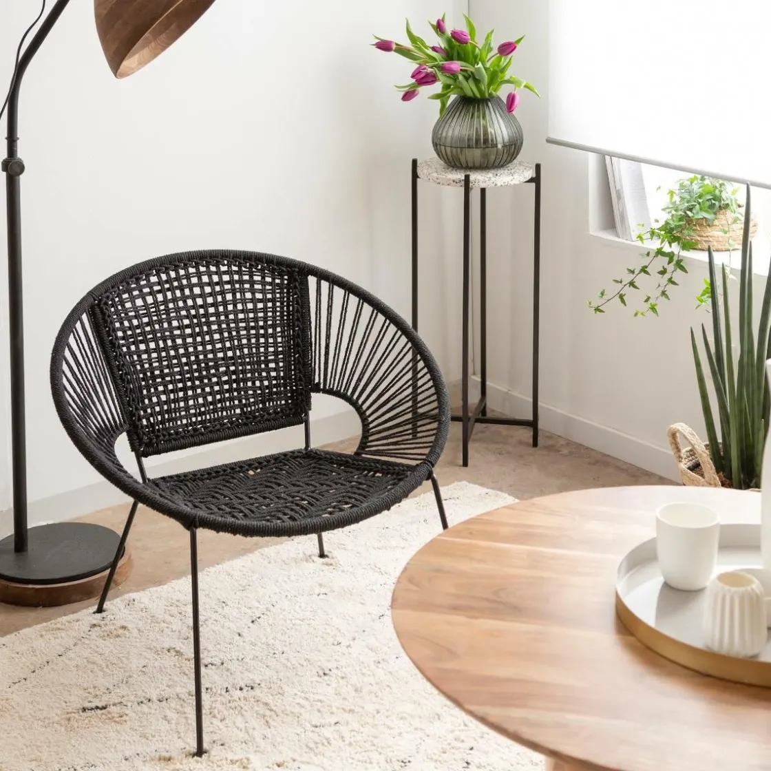 Made in Meubles Bout De Canapé & Sellette<Bout de canapé en terrazzo et métal Paulus