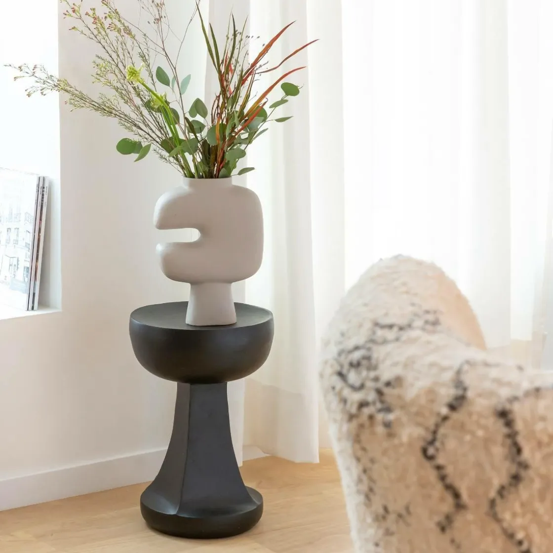 Made in Meubles Bout De Canapé & Sellette<Bout de canapé noir Marguerite