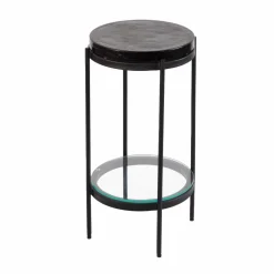 Made in Meubles Bout De Canapé & Sellette<Bout de canapé plateau en verre gris Lise