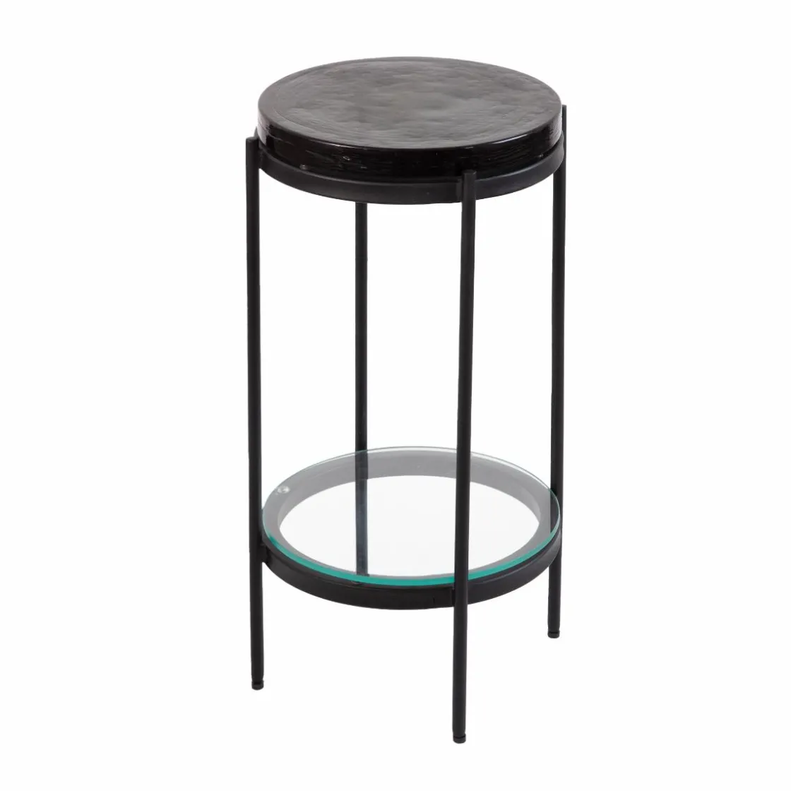 Made in Meubles Bout De Canapé & Sellette<Bout de canapé plateau en verre gris Lise