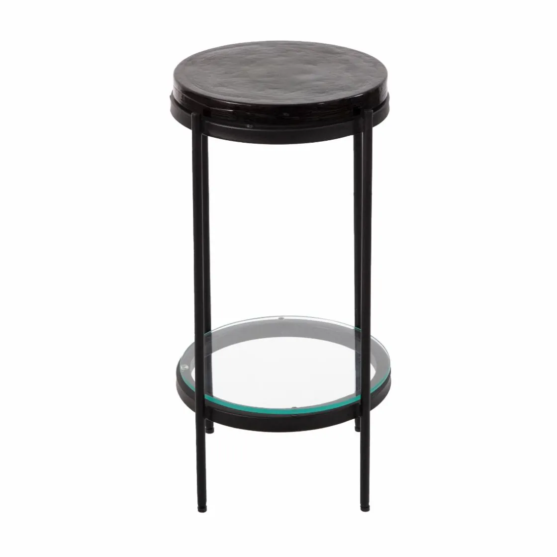 Made in Meubles Bout De Canapé & Sellette<Bout de canapé plateau en verre gris Lise