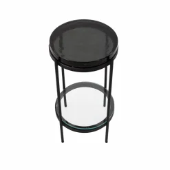 Made in Meubles Bout De Canapé & Sellette<Bout de canapé plateau en verre gris Lise