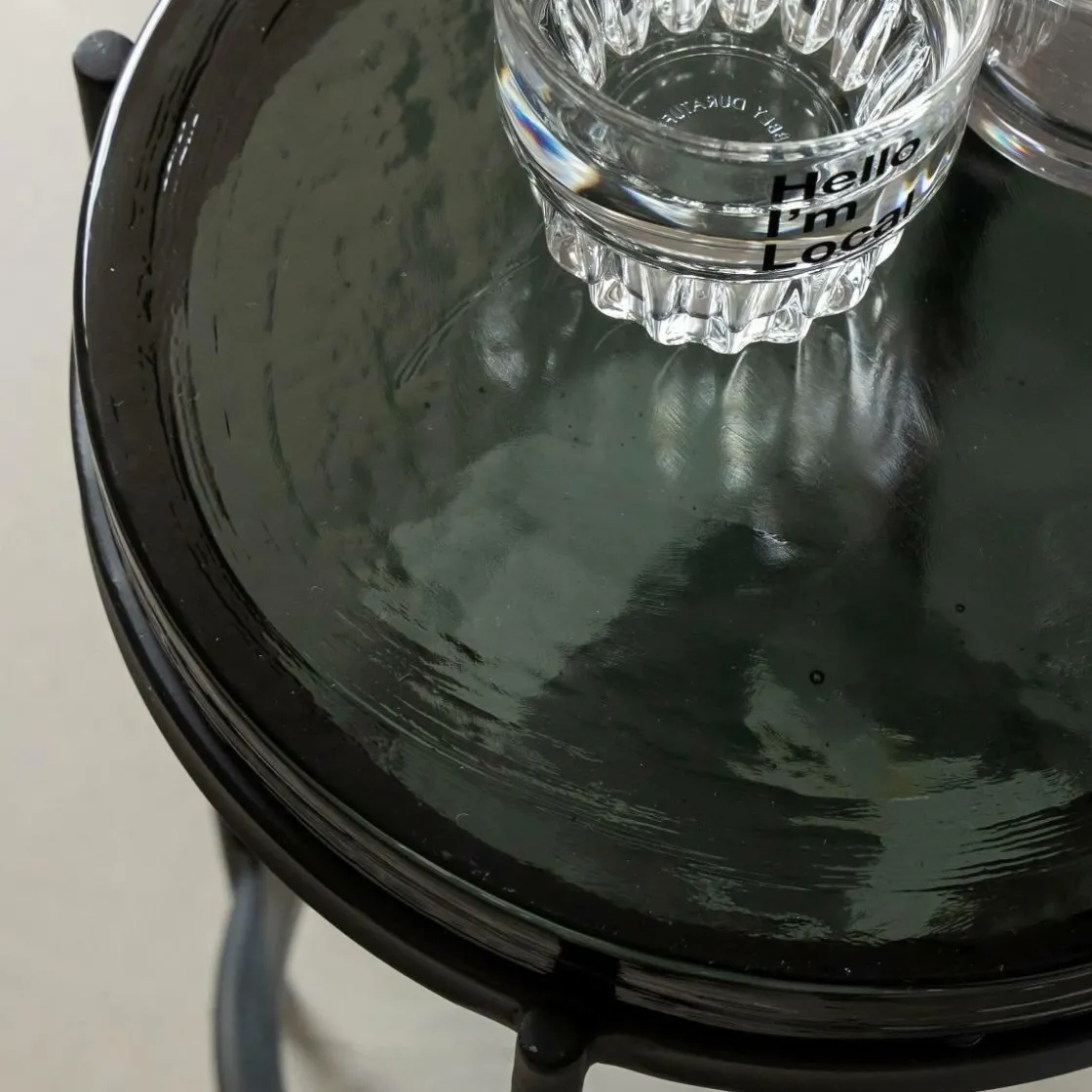 Made in Meubles Bout De Canapé & Sellette<Bout de canapé plateau en verre gris Lise