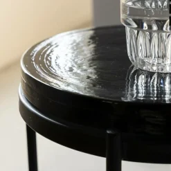 Made in Meubles Bout De Canapé & Sellette<Bout de canapé plateau en verre gris Lise