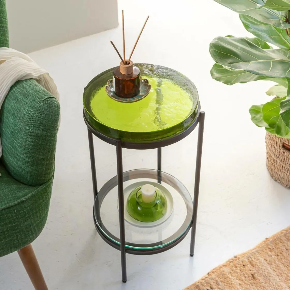 Made in Meubles Bout De Canapé & Sellette<Bout de canapé plateau en verre Lise