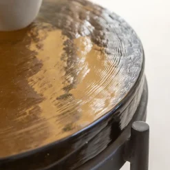 Made in Meubles Bout De Canapé & Sellette<Bout de canapé plateau en verre fumé Lise