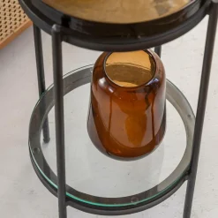 Made in Meubles Bout De Canapé & Sellette<Bout de canapé plateau en verre fumé Lise