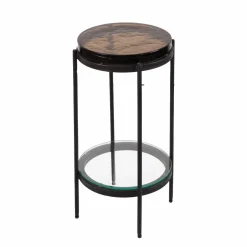 Made in Meubles Bout De Canapé & Sellette<Bout de canapé plateau en verre fumé Lise