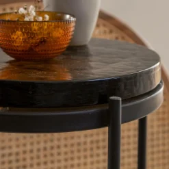 Made in Meubles Bout De Canapé & Sellette<Bout de canapé plateau en verre fumé Lise