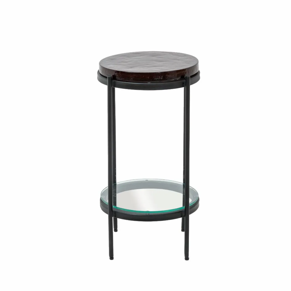 Made in Meubles Bout De Canapé & Sellette<Bout de canapé plateau en verre rouge Lise