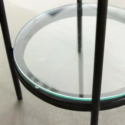 Made in Meubles Bout De Canapé & Sellette<Bout de canapé plateau en verre rouge Lise