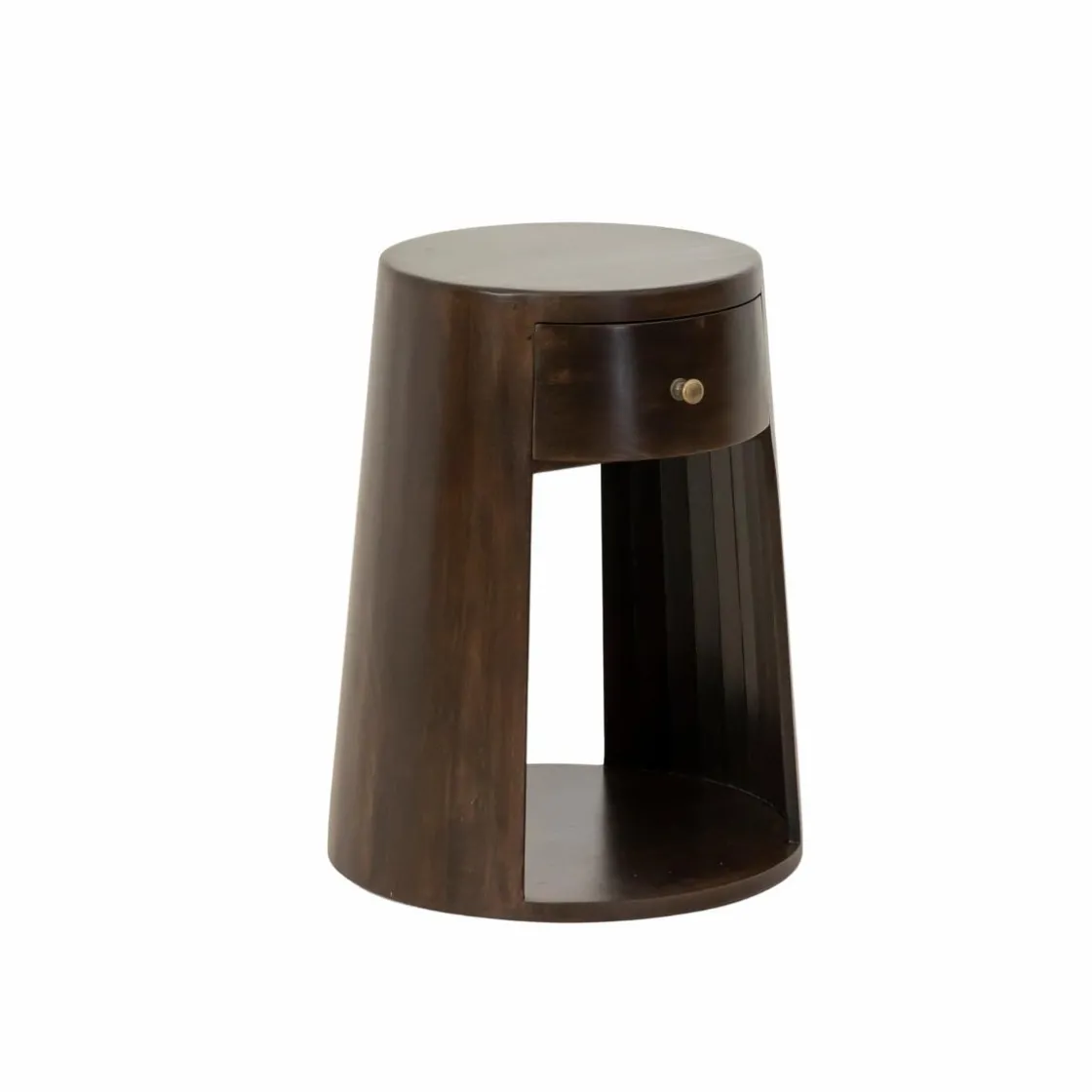 Made in Meubles Bout De Canapé & Sellette|Chevet<Bout de canapé rond en bois de manguier Isao