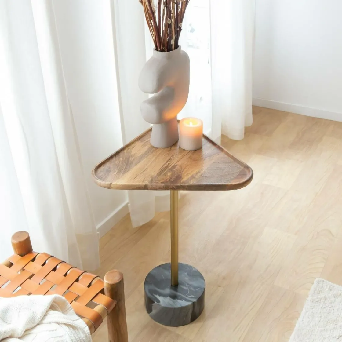 Made in Meubles Bout De Canapé & Sellette<Bout de canapé triangle en marbre Maxime