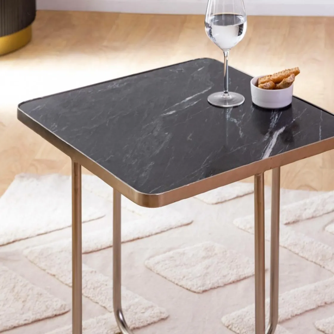 Made in Meubles Bout De Canapé & Sellette<Bout de canape en marbre et métal Charlize