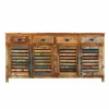 Made in Meubles Buffet<Buffet à  lattes en bois coloré Ethnik