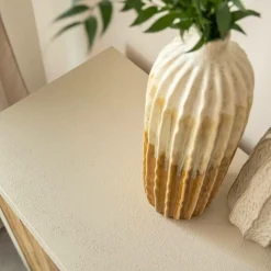 Made in Meubles Buffet<Buffet 2 portes avec étagères en bois effet béton et bois recyclé Dalva