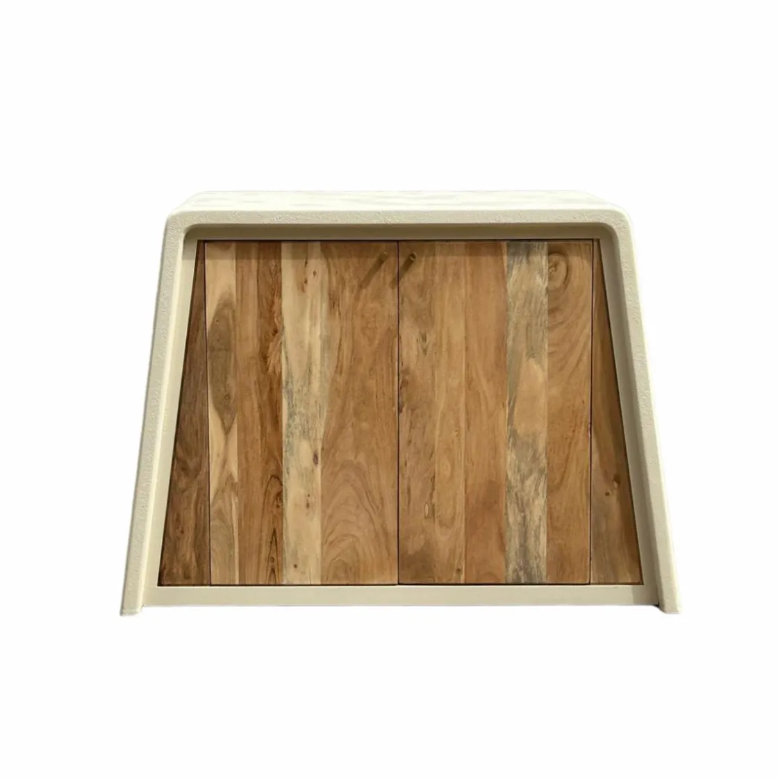 Made in Meubles Buffet<Buffet 2 portes en bois d'acacia et bois effet béton Dalva