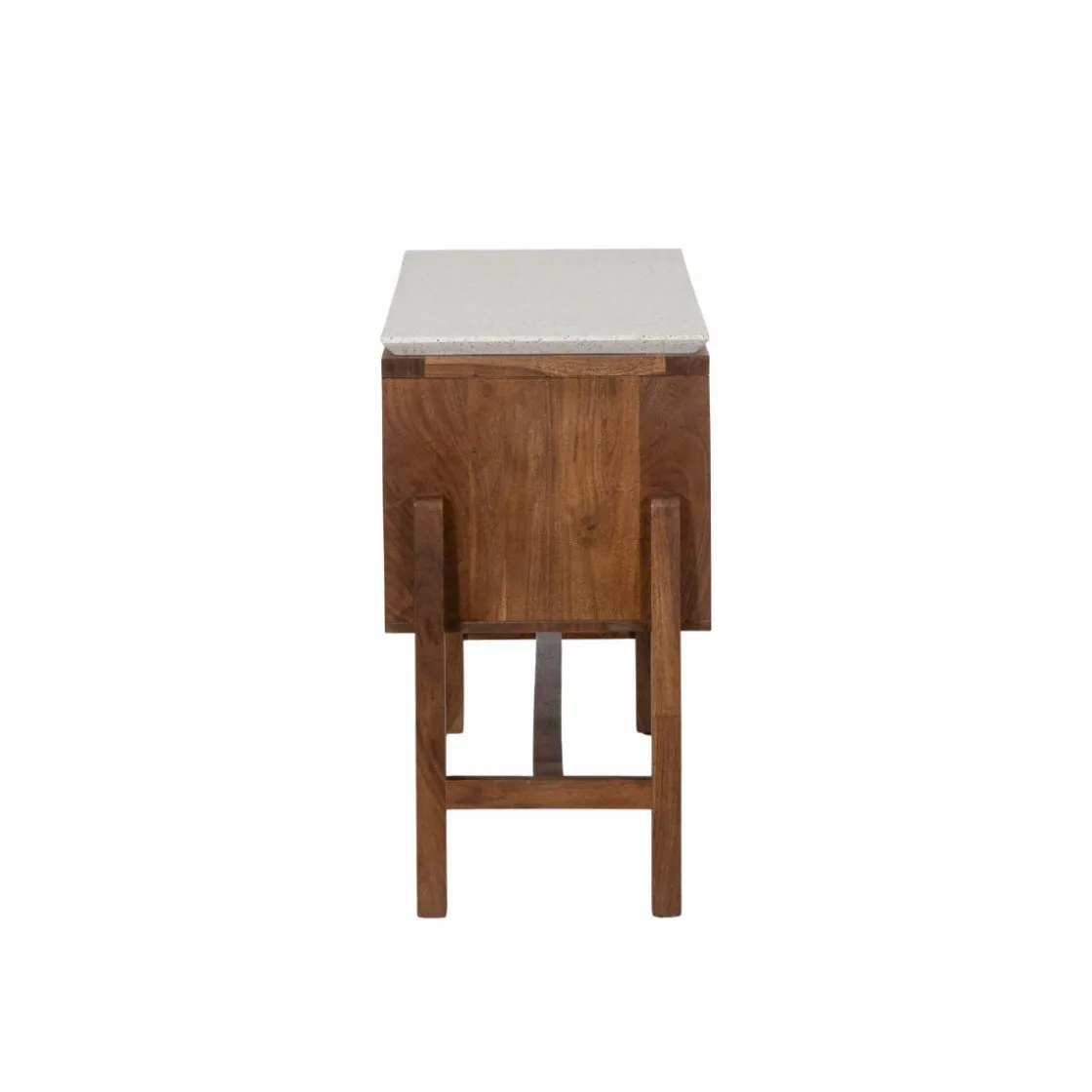 Made in Meubles Buffet|Meuble Sous Vasque<Buffet 2 portes en bois d'acacia et terrazzo Kaelis