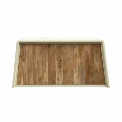 Made in Meubles Buffet<Buffet 3 portes en bois d'acacia et bois effet béton Dalva