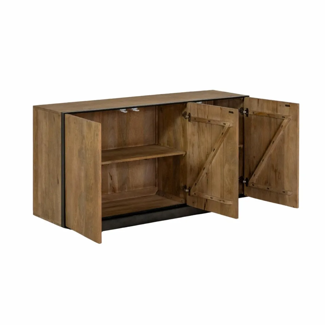 Made in Meubles Buffet<Buffet 3 portes en bois de manguier et métal Isil