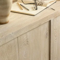 Made in Meubles Buffet<Buffet 4 portes en bois de manguier blanchi Alison