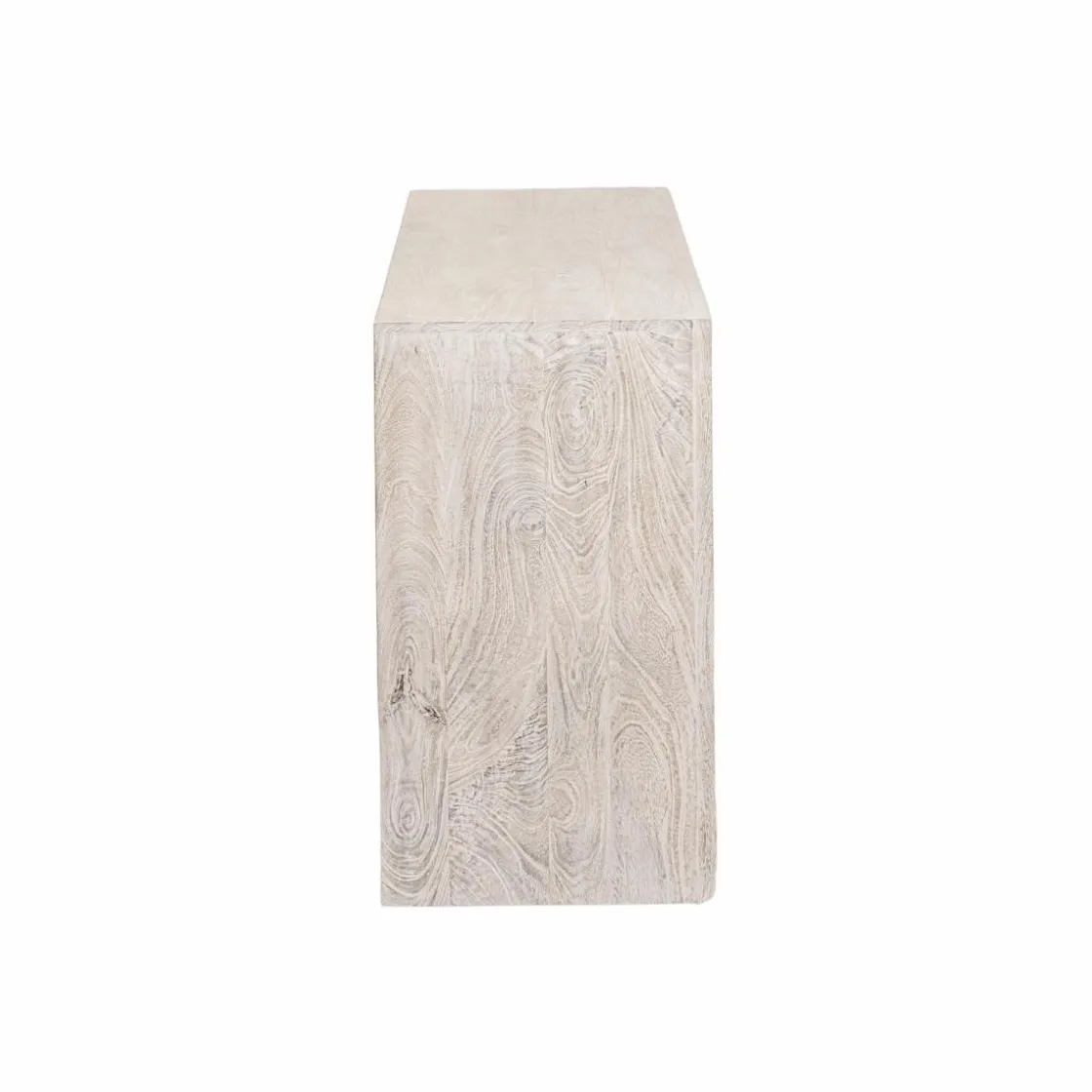 Made in Meubles Buffet<Buffet 4 portes en bois de manguier blanchi Alison