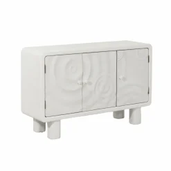 Made in Meubles Buffet<Buffet 3 portes en bois effet béton blanc Danaé